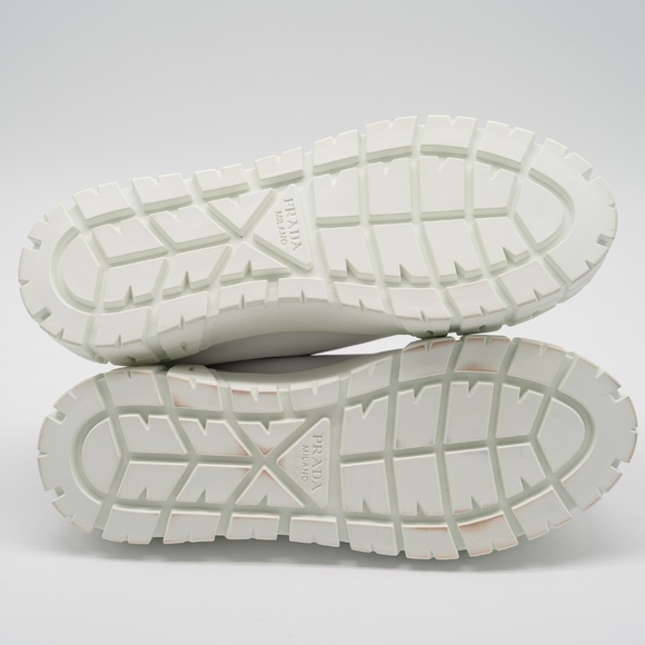 size 39.5eu 9.5 US Prada Double Wheel Platform Sneaker White Nylon - Picture 6 of 16